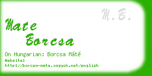 mate borcsa business card